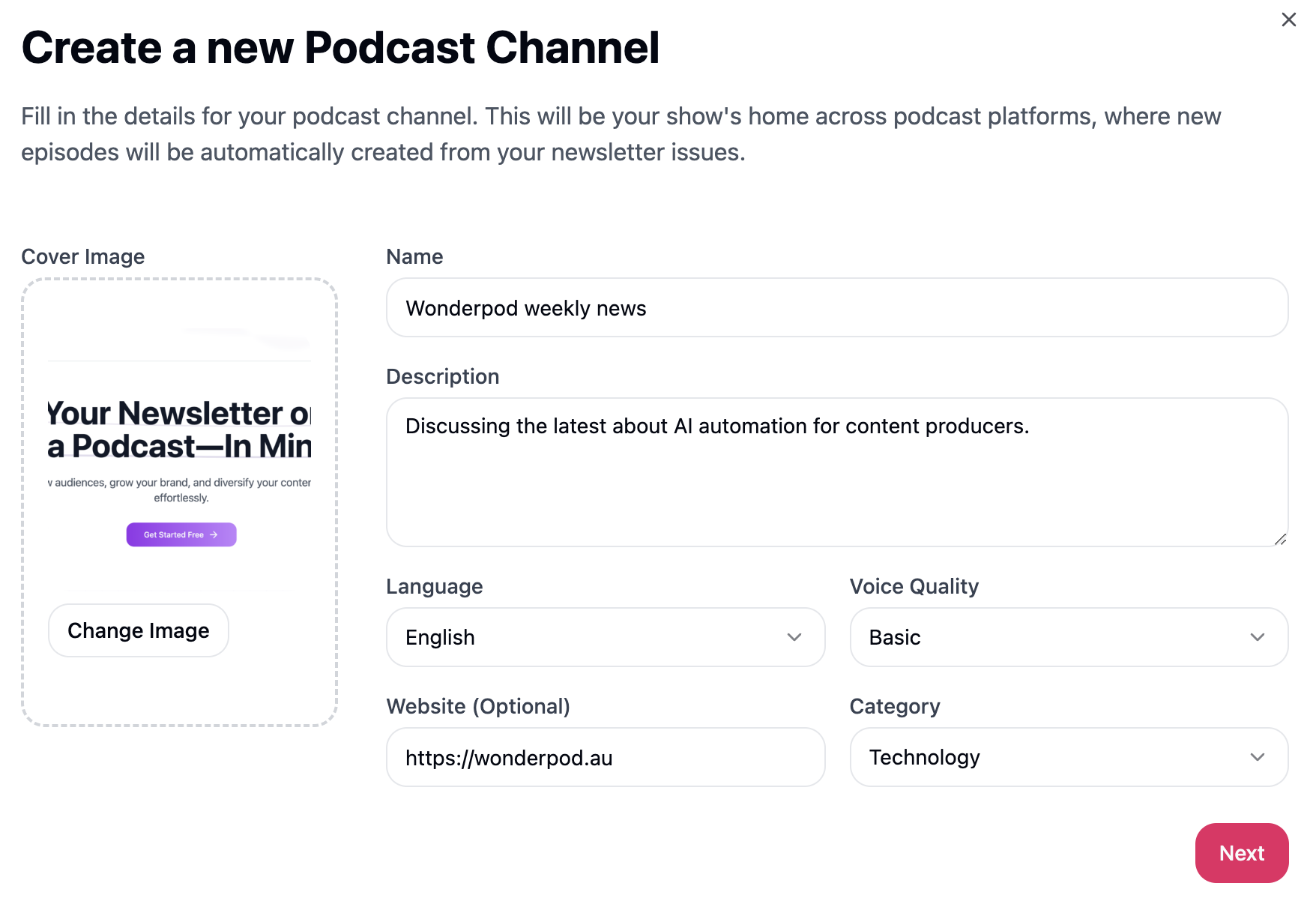 Create New Podcast Channel