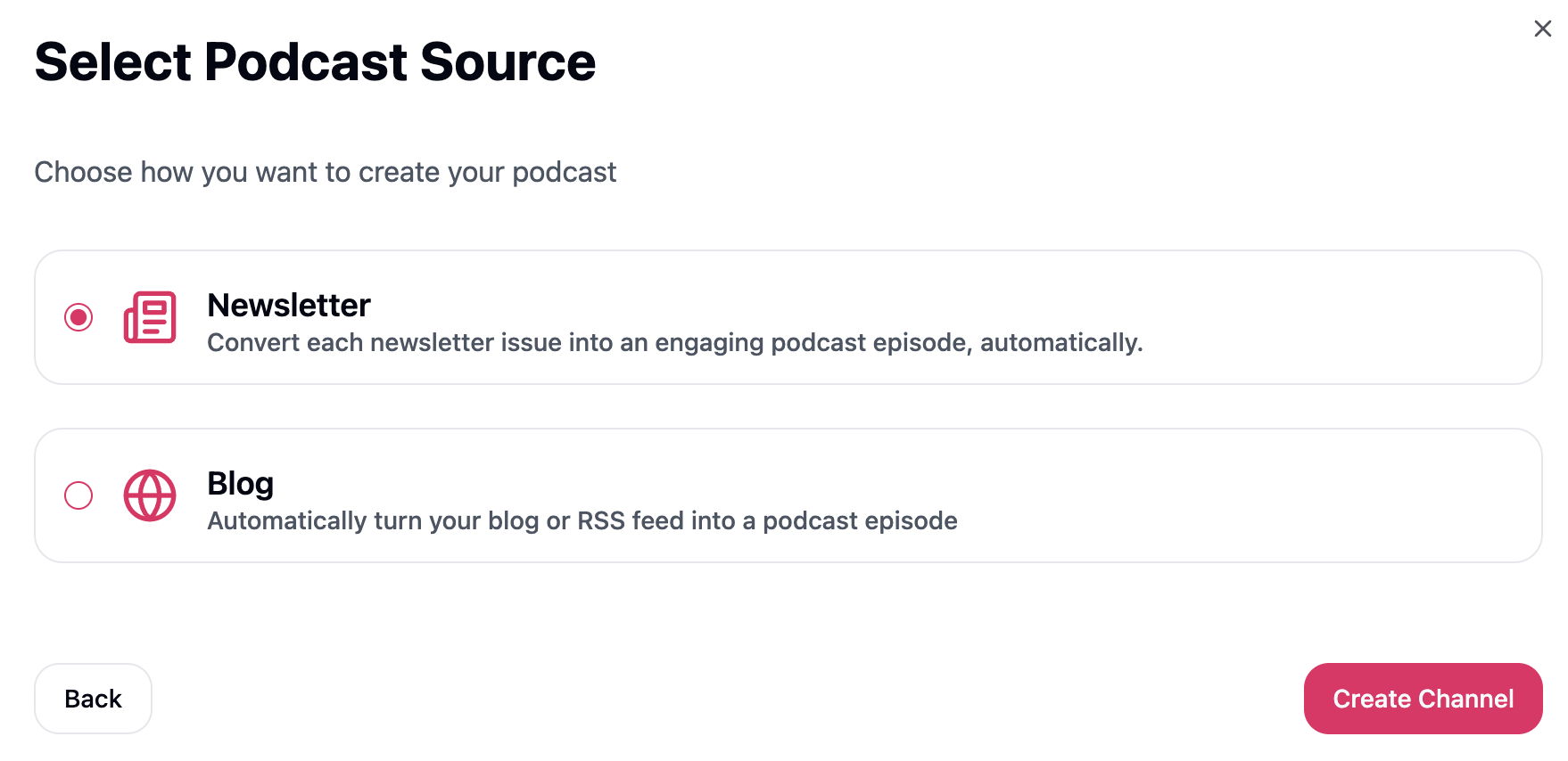 Select Podcast Source